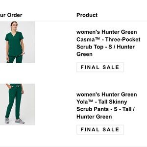 HUNTER GREEN FIGS SCRUB SET